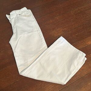Zara Size 4 White Wide Leg Denim Jean